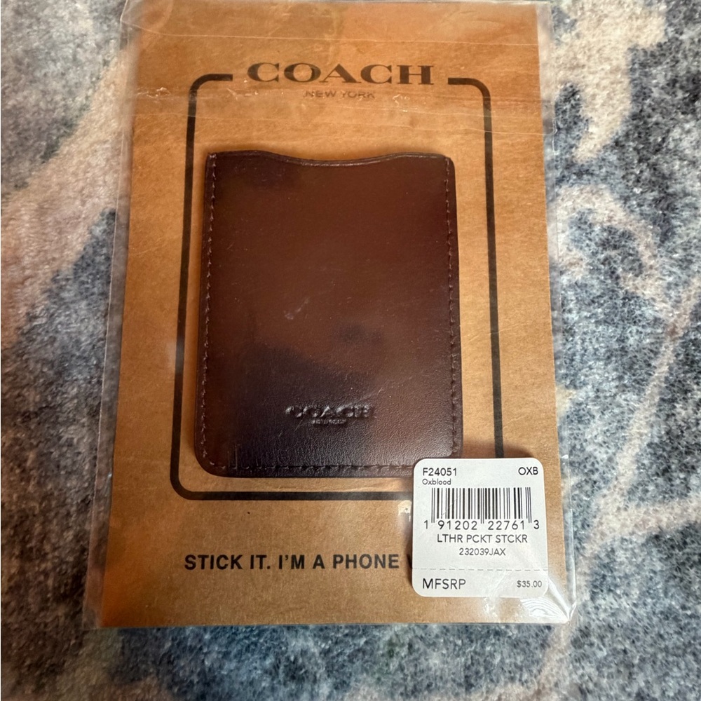 Coach Dark Brown Leather Phone waller